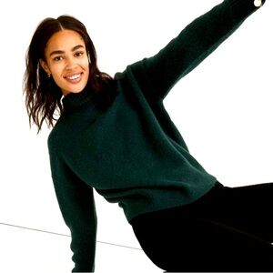 Madewell Dillon Mockneck Sweater Heather Evergreen Alpaca Wool Blend